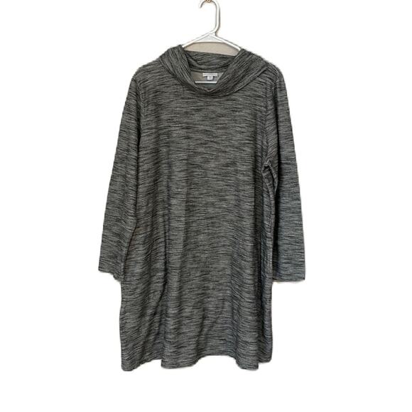 Pure Jill J. Jill Heathered Gray Cowl Neck Sweater Dress Tunic Top Size XL - Picture 1 of 8